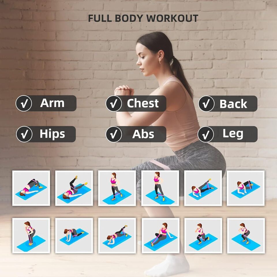 Resistance Loop Exercise Bands, Set Of 5