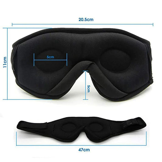 Deep Sleep Comfort System – Bluetooth 5.0 Eye Mask, Soft Memory Foam & 100% Blackout