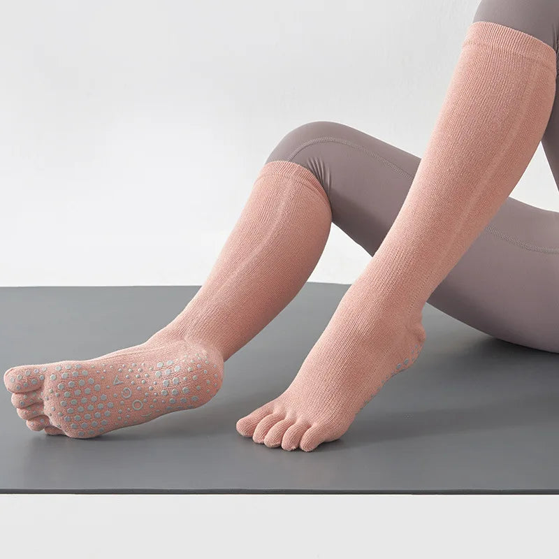 Knee-High Five-Toe Grip Socks