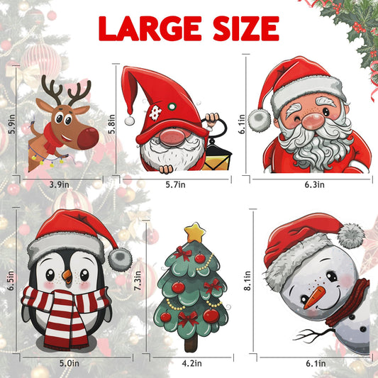 242 Pcs Double-Sided Christmas Window Clings (Snowflake/Santa/Snowman)