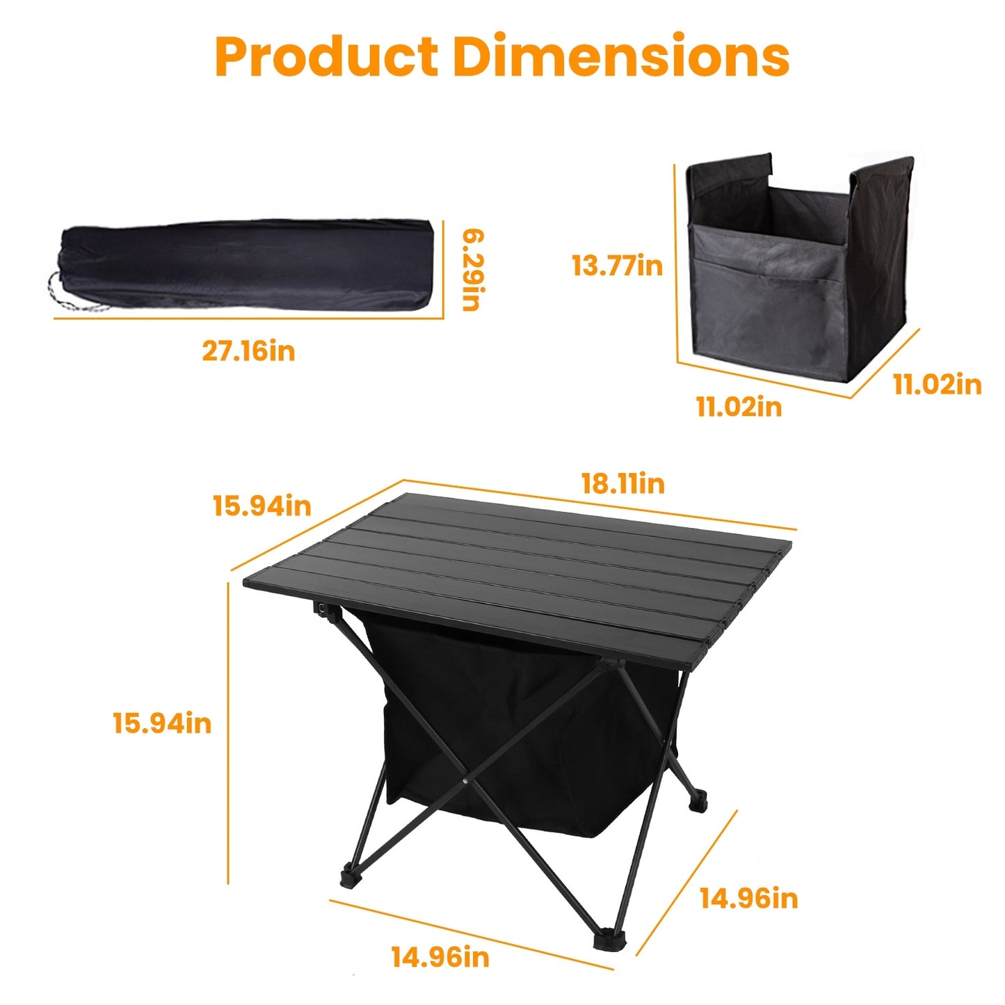 Foldable Rustproof Portable Aluminum Camping Table With Carrying Bag