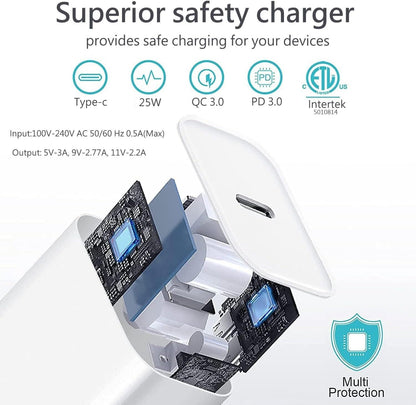 6FT Fast Charging Cord with Wall Chargers