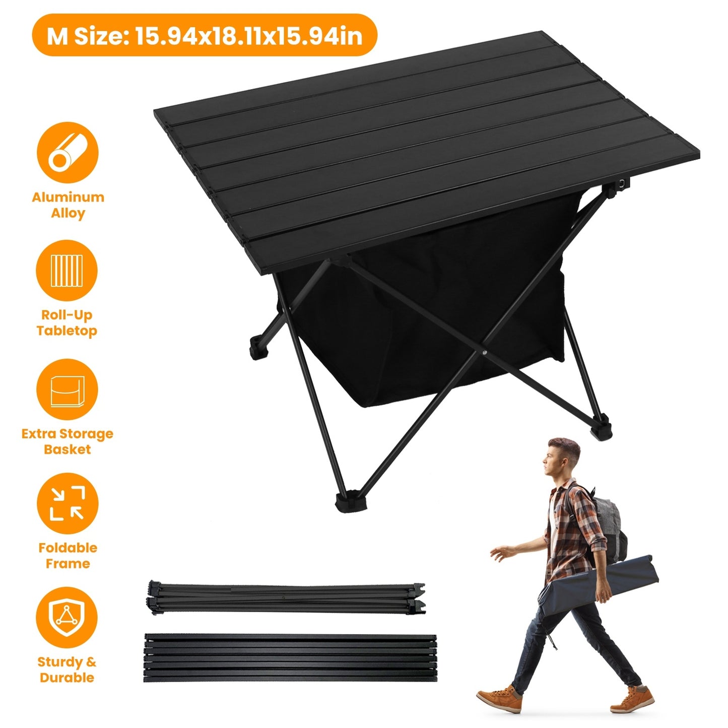 Foldable Rustproof Portable Aluminum Camping Table With Carrying Bag