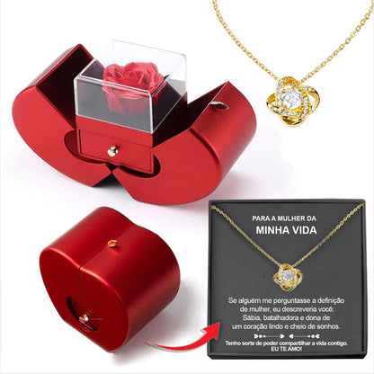 Necklace Eternal Rose With Jewelry Box