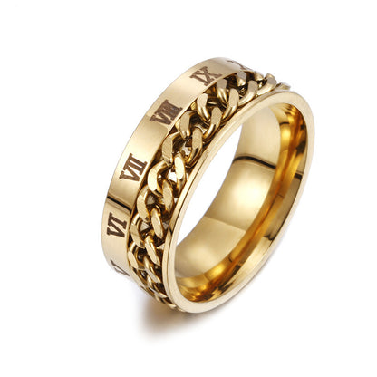 Multifunctional Roman Letter Rotatable Chain Rings