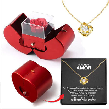 Necklace Eternal Rose With Jewelry Box