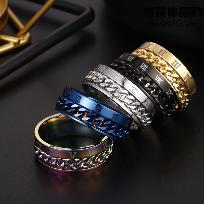 Multifunctional Roman Letter Rotatable Chain Rings