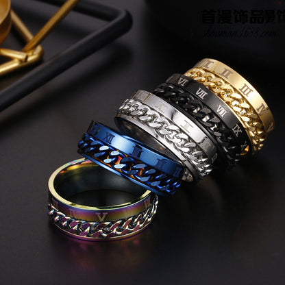 Multifunctional Roman Letter Rotatable Chain Rings
