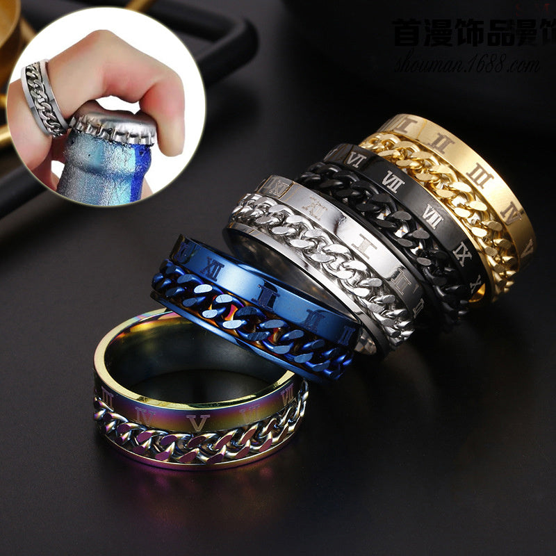 Multifunctional Roman Letter Rotatable Chain Rings