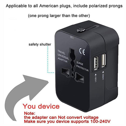 Travel Adapter ,Universal USB Type C Charging For USA EU UK AUS
