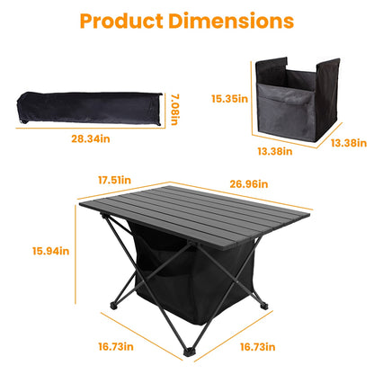 Foldable Rustproof Portable Aluminum Camping Table With Carrying Bag