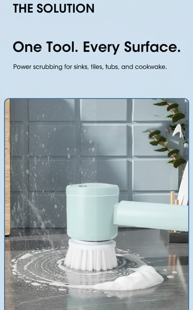 GIOIO Cordless 5-in-1 Electric Spin Scrubber