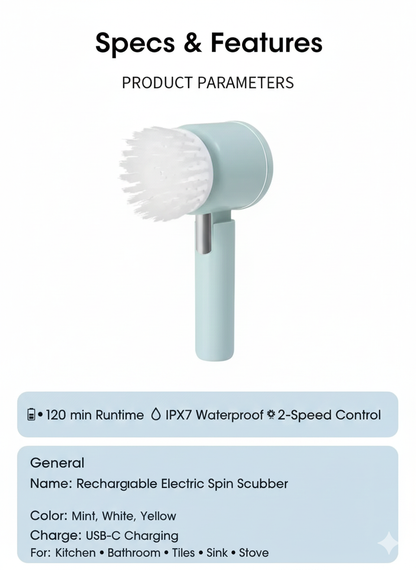 GIOIO Cordless 5-in-1 Electric Spin Scrubber
