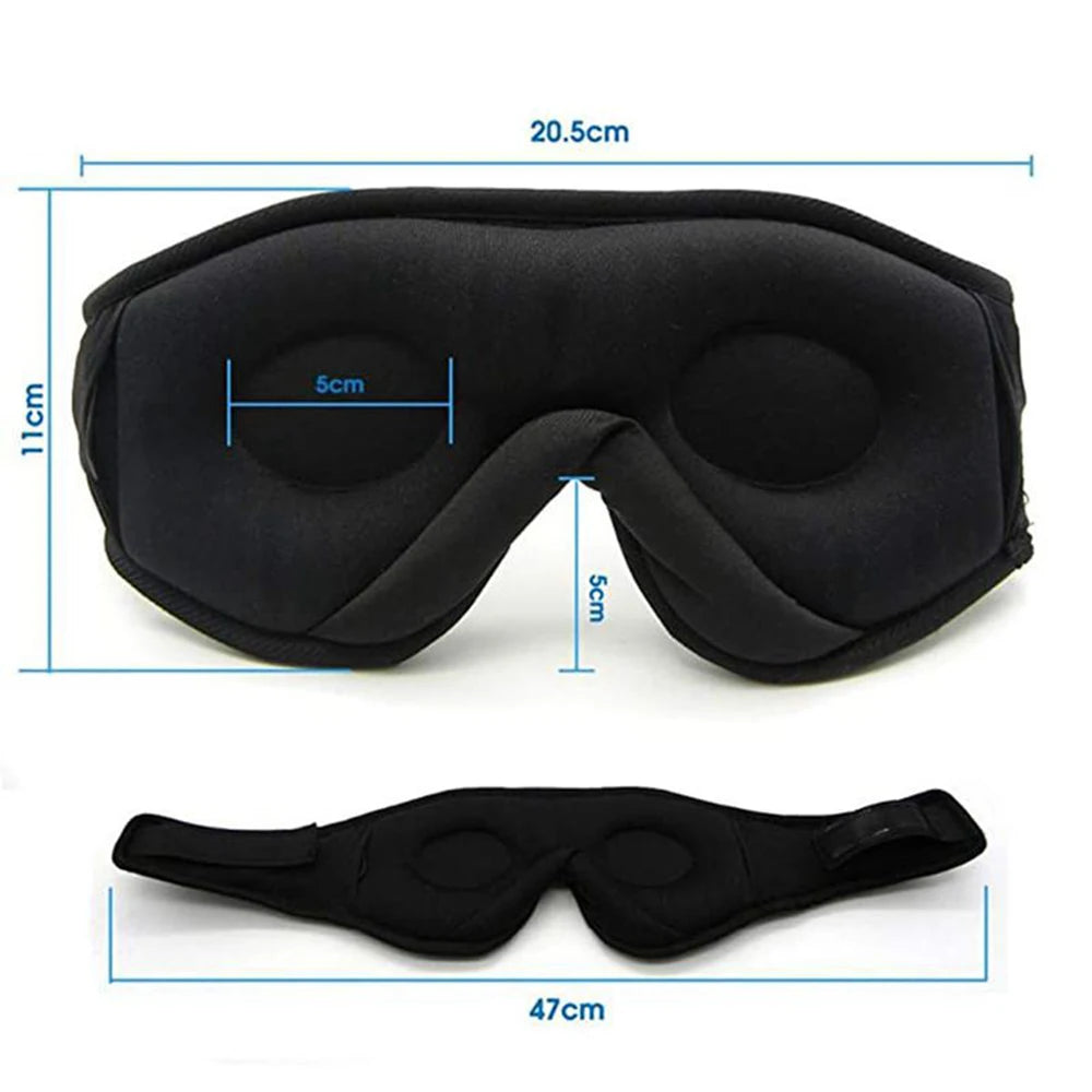 Deep Sleep Comfort System – Bluetooth 5.0 Eye Mask, Soft Memory Foam & 100% Blackout