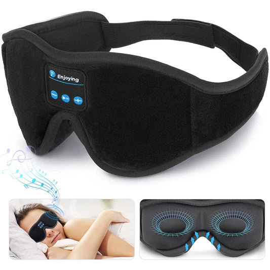Deep Sleep Comfort System – Bluetooth 5.0 Eye Mask, Soft Memory Foam & 100% Blackout