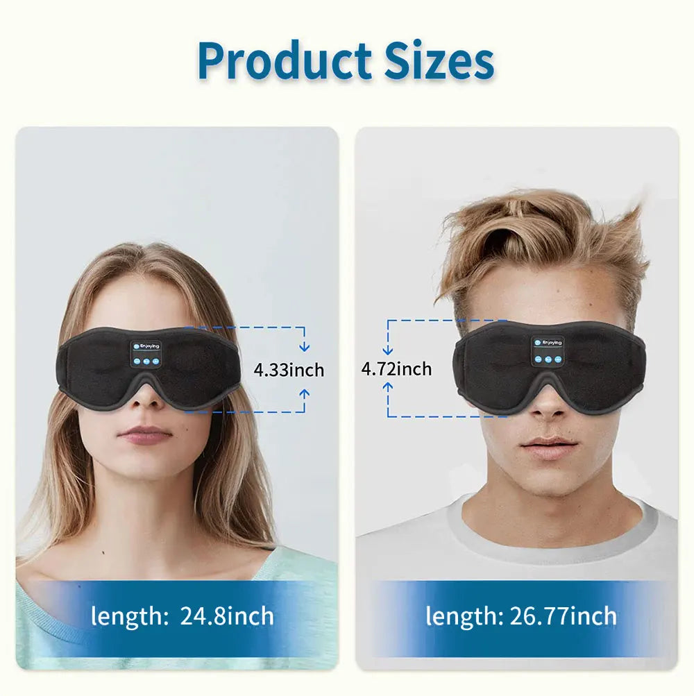 Deep Sleep Comfort System – Bluetooth 5.0 Eye Mask, Soft Memory Foam & 100% Blackout