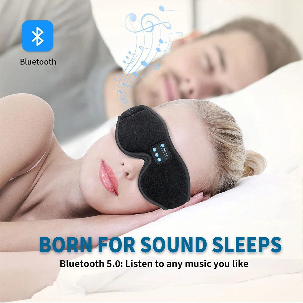 Deep Sleep Comfort System – Bluetooth 5.0 Eye Mask, Soft Memory Foam & 100% Blackout