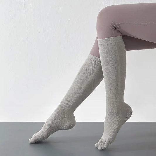 Knee-High Five-Toe Grip Socks