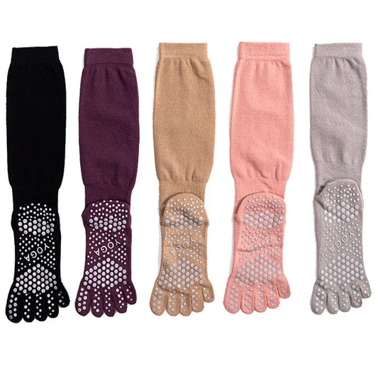 Knee-High Five-Toe Grip Socks