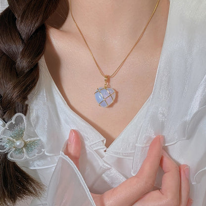 Fashion Moonstone Necklace For Cartoon Princess Love Girl Necklace