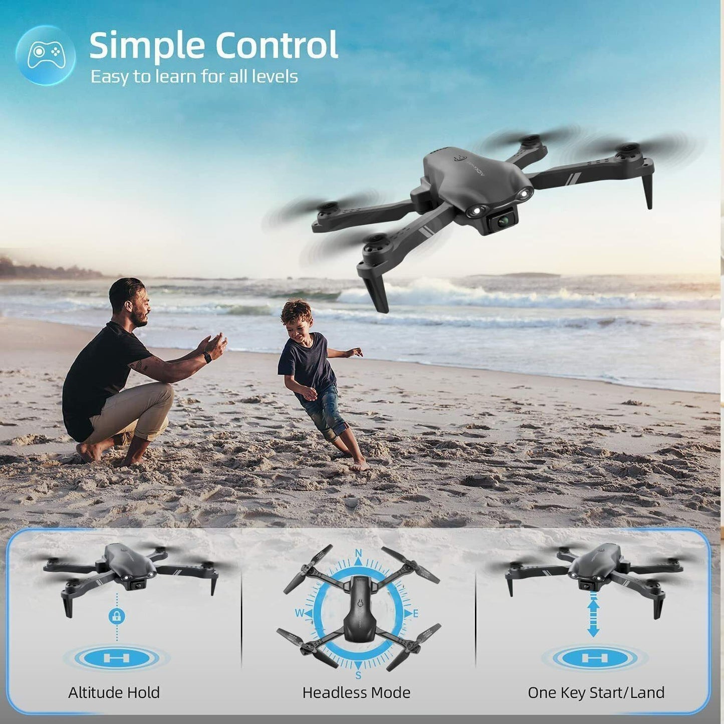 4DRC V13 RC Drone 6K HD Dual Camera Foldable Quadcopter