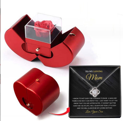 Necklace Eternal Rose With Jewelry Box