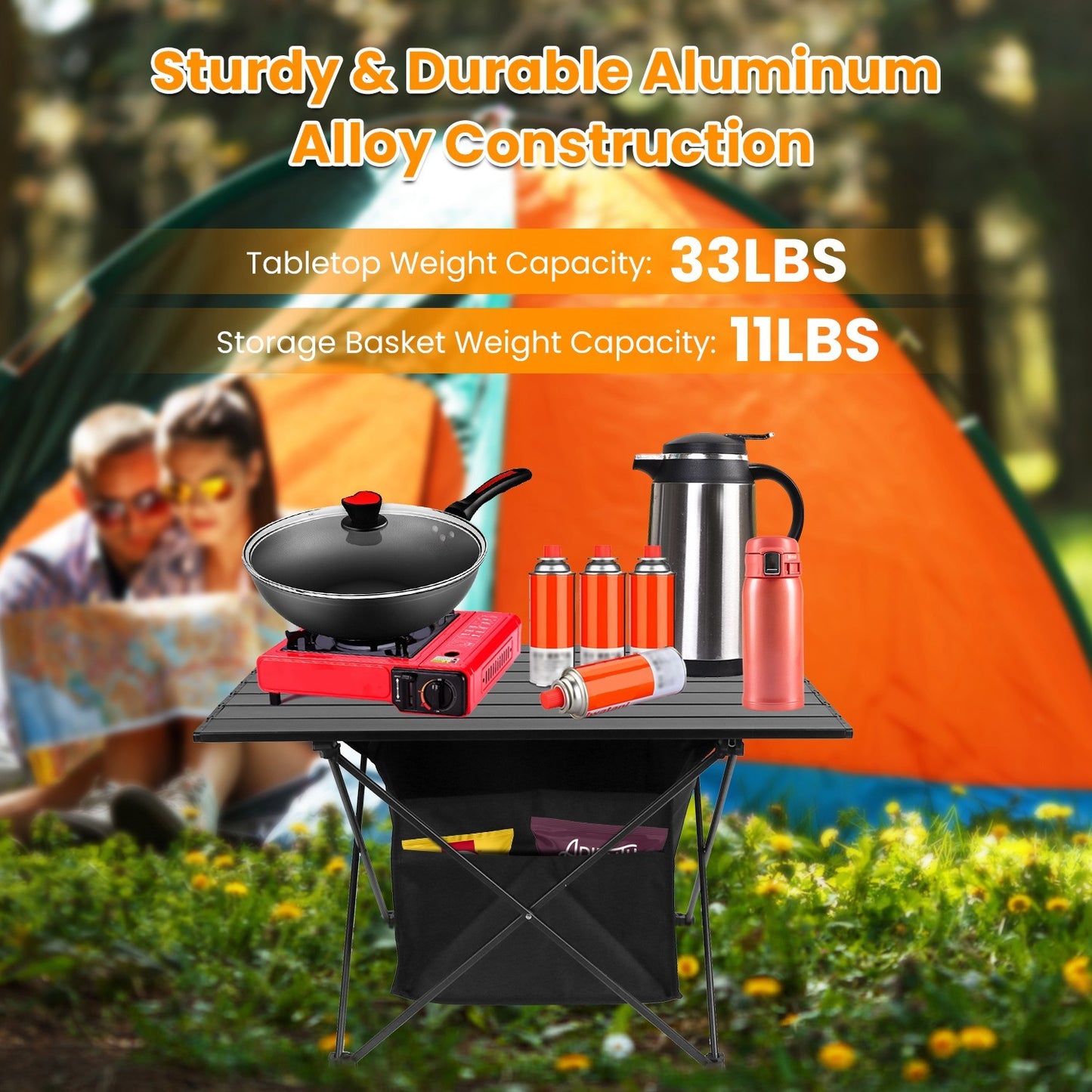 Foldable Rustproof Portable Aluminum Camping Table With Carrying Bag