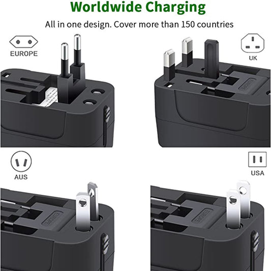 Travel Adapter ,Universal USB Type C Charging For USA EU UK AUS